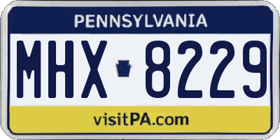 PA license plate MHX8229