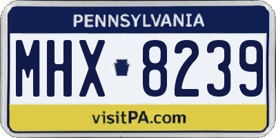 PA license plate MHX8239