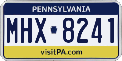 PA license plate MHX8241
