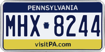 PA license plate MHX8244