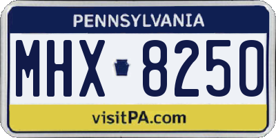 PA license plate MHX8250