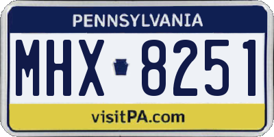 PA license plate MHX8251
