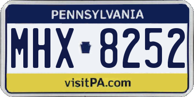 PA license plate MHX8252
