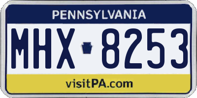 PA license plate MHX8253