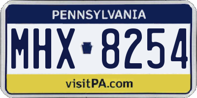 PA license plate MHX8254