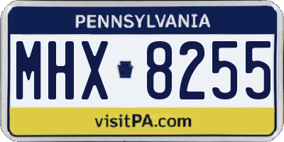 PA license plate MHX8255