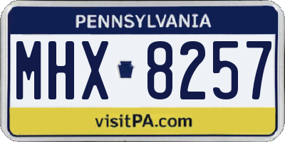 PA license plate MHX8257
