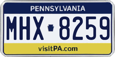PA license plate MHX8259