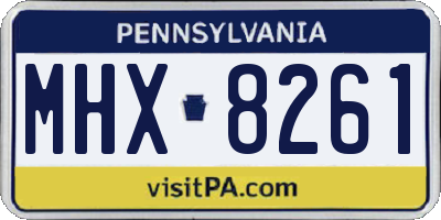 PA license plate MHX8261