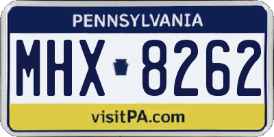 PA license plate MHX8262