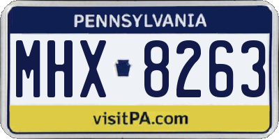 PA license plate MHX8263