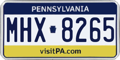 PA license plate MHX8265