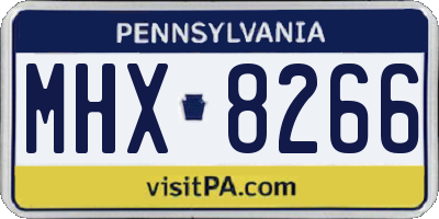 PA license plate MHX8266