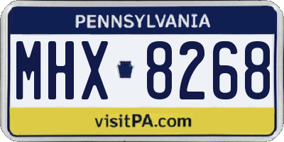 PA license plate MHX8268