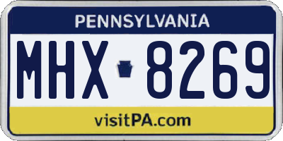 PA license plate MHX8269