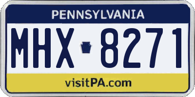 PA license plate MHX8271