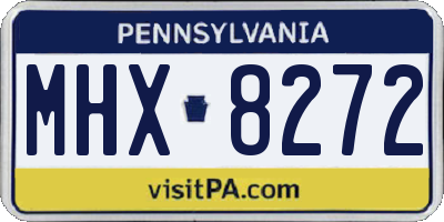 PA license plate MHX8272