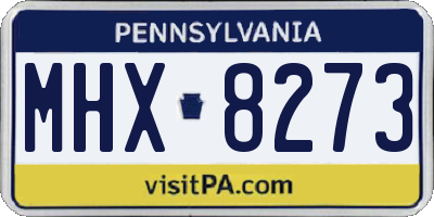 PA license plate MHX8273