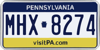 PA license plate MHX8274