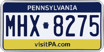 PA license plate MHX8275