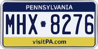 PA license plate MHX8276