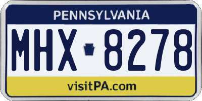 PA license plate MHX8278