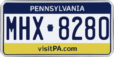 PA license plate MHX8280