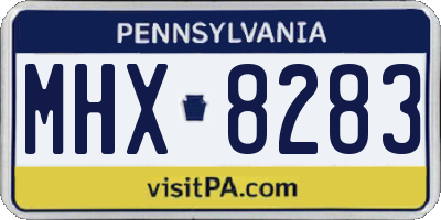 PA license plate MHX8283