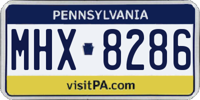 PA license plate MHX8286