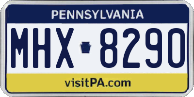 PA license plate MHX8290