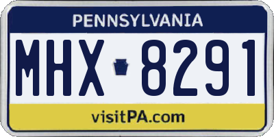 PA license plate MHX8291