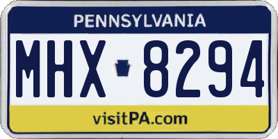 PA license plate MHX8294