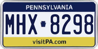 PA license plate MHX8298