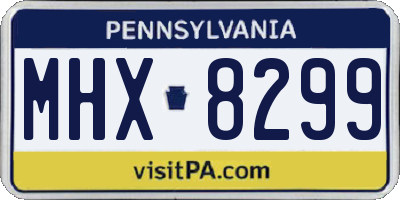 PA license plate MHX8299