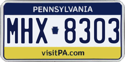 PA license plate MHX8303