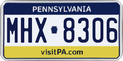 PA license plate MHX8306