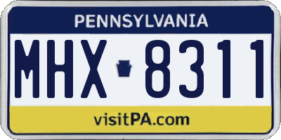 PA license plate MHX8311