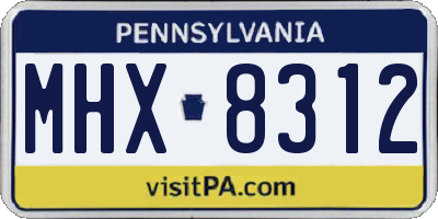 PA license plate MHX8312