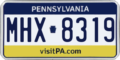 PA license plate MHX8319