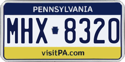 PA license plate MHX8320