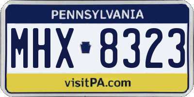 PA license plate MHX8323