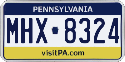 PA license plate MHX8324