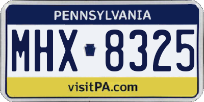PA license plate MHX8325