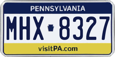 PA license plate MHX8327