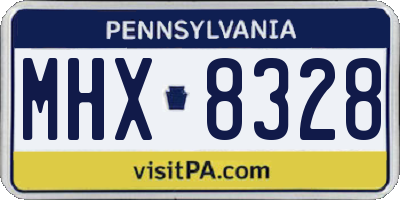 PA license plate MHX8328