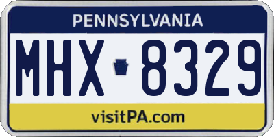 PA license plate MHX8329