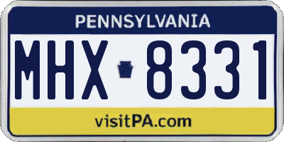 PA license plate MHX8331