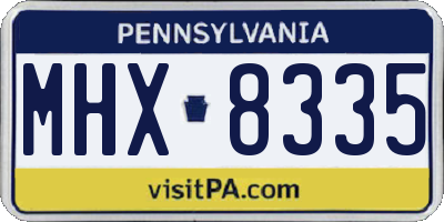 PA license plate MHX8335