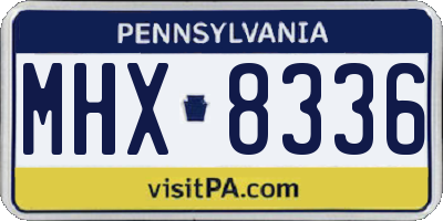 PA license plate MHX8336