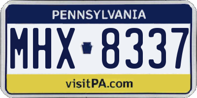 PA license plate MHX8337